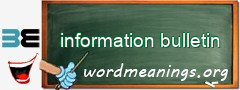 WordMeaning blackboard for information bulletin